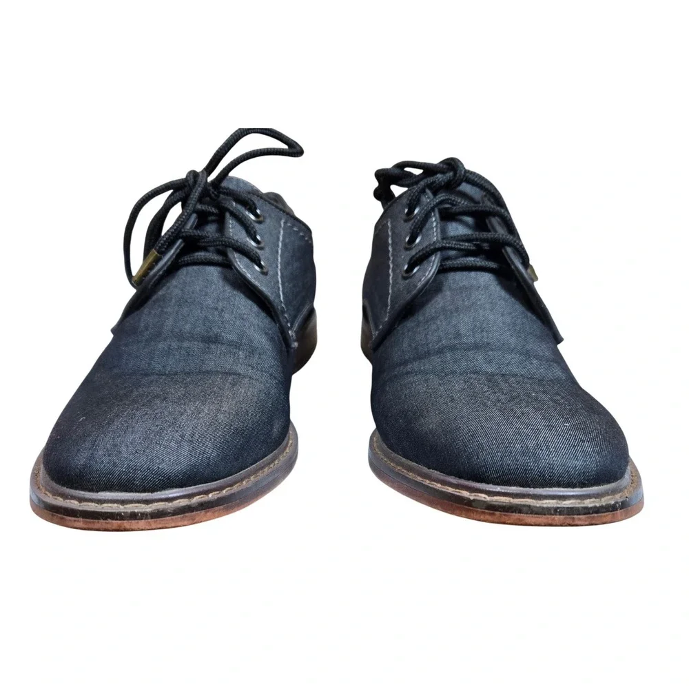 Ashford Hayes Men's Black Denim Dress Shoes Lace Up Derby Style Size 10.5‎